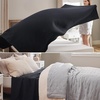 image:imageBedsure GentleSoft 100 Cotton Large Throw Blanket for Couch 50x70 inches  Breathable and Lightweight Soft Cozy Herringbone Woven Cotton Throw for Summer Spring Light Brown Office Chair Blanket09  Black