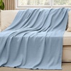 image:imageBedsure GentleSoft 100 Cotton Large Throw Blanket for Couch 50x70 inches  Breathable and Lightweight Soft Cozy Herringbone Woven Cotton Throw for Summer Spring Light Brown Office Chair Blanket07  Light Blue