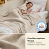 image:imageBedsure GentleSoft 100 Cotton Large Throw Blanket for Couch 50x70 inches  Breathable and Lightweight Soft Cozy Herringbone Woven Cotton Throw for Summer Spring Light Brown Office Chair Blanket01  Linen Beige