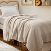 image:imageBedsure GentleSoft 100 Cotton Large Throw Blanket for Couch 50x70 inches  Breathable and Lightweight Soft Cozy Herringbone Woven Cotton Throw for Summer Spring Light Brown Office Chair Blanket01  Linen Beige