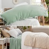 image:imageBedsure GentleSoft 100 Cotton Large Throw Blanket for Couch 50x70 inches  Breathable and Lightweight Soft Cozy Herringbone Woven Cotton Throw for Summer Spring Light Brown Office Chair Blanket03  Sage Green