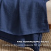 image:imageBedsure GentleSoft 100 Cotton Large Throw Blanket for Couch 50x70 inches  Breathable and Lightweight Soft Cozy Herringbone Woven Cotton Throw for Summer Spring Light Brown Office Chair Blanket07  Navy Blue