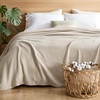 image:imageBedsure GentleSoft 100 Cotton Large Throw Blanket for Couch 50x70 inches  Breathable and Lightweight Soft Cozy Herringbone Woven Cotton Throw for Summer Spring Light Brown Office Chair Blanket01  Linen Beige