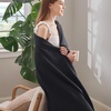 image:imageBedsure GentleSoft 100 Cotton Large Throw Blanket for Couch 50x70 inches  Breathable and Lightweight Soft Cozy Herringbone Woven Cotton Throw for Summer Spring Light Brown Office Chair Blanket09  Black