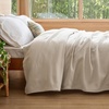 image:imageBedsure GentleSoft 100 Cotton Large Throw Blanket for Couch 50x70 inches  Breathable and Lightweight Soft Cozy Herringbone Woven Cotton Throw for Summer Spring Light Brown Office Chair Blanket01  Linen Beige