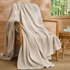 image:imageBedsure GentleSoft 100 Cotton Large Throw Blanket for Couch 50x70 inches  Breathable and Lightweight Soft Cozy Herringbone Woven Cotton Throw for Summer Spring Light Brown Office Chair Blanket01  Linen Beige