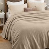 image:imageBedsure GentleSoft 100 Cotton Large Throw Blanket for Couch 50x70 inches  Breathable and Lightweight Soft Cozy Herringbone Woven Cotton Throw for Summer Spring Light Brown Office Chair Blanket01  Khaki