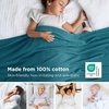 image:imageBedsure GentleSoft 100 Cotton Large Throw Blanket for Couch 50x70 inches  Breathable and Lightweight Soft Cozy Herringbone Woven Cotton Throw for Summer Spring Light Brown Office Chair Blanket08  Teal