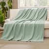 image:imageBedsure GentleSoft 100 Cotton Large Throw Blanket for Couch 50x70 inches  Breathable and Lightweight Soft Cozy Herringbone Woven Cotton Throw for Summer Spring Light Brown Office Chair Blanket03  Sage Green
