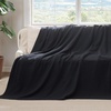 image:imageBedsure GentleSoft 100 Cotton Large Throw Blanket for Couch 50x70 inches  Breathable and Lightweight Soft Cozy Herringbone Woven Cotton Throw for Summer Spring Light Brown Office Chair Blanket09  Black