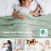 image:imageBedsure GentleSoft 100 Cotton Large Throw Blanket for Couch 50x70 inches  Breathable and Lightweight Soft Cozy Herringbone Woven Cotton Throw for Summer Spring Light Brown Office Chair Blanket03  Sage Green