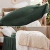 image:imageBedsure GentleSoft 100 Cotton Large Throw Blanket for Couch 50x70 inches  Breathable and Lightweight Soft Cozy Herringbone Woven Cotton Throw for Summer Spring Light Brown Office Chair Blanket03  Dark Green