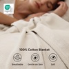 image:imageBedsure GentleSoft 100 Cotton Large Throw Blanket for Couch 50x70 inches  Breathable and Lightweight Soft Cozy Herringbone Woven Cotton Throw for Summer Spring Light Brown Office Chair Blanket01  Linen Beige
