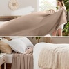 image:imageBedsure GentleSoft 100 Cotton Large Throw Blanket for Couch 50x70 inches  Breathable and Lightweight Soft Cozy Herringbone Woven Cotton Throw for Summer Spring Light Brown Office Chair Blanket01  Coffee Brown