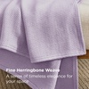 image:imageBedsure GentleSoft 100 Cotton Large Throw Blanket for Couch 50x70 inches  Breathable and Lightweight Soft Cozy Herringbone Woven Cotton Throw for Summer Spring Light Brown Office Chair Blanket06  Light Purple