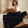 image:imageBedsure GentleSoft Bubble Faux Fur King Size Blanket for Bed Fluffy Fuzzy King Blanket for Winter Soft Cozy Faux Fur Bedding Thick Warm Plush Decor for Bedroom Tiedye Taupe 104x90Black