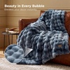 image:imageBedsure GentleSoft Bubble Faux Fur King Size Blanket for Bed Fluffy Fuzzy King Blanket for Winter Soft Cozy Faux Fur Bedding Thick Warm Plush Decor for Bedroom Tiedye Taupe 104x90Tiedye Blue