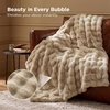 image:imageBedsure GentleSoft Bubble Faux Fur King Size Blanket for Bed Fluffy Fuzzy King Blanket for Winter Soft Cozy Faux Fur Bedding Thick Warm Plush Decor for Bedroom Tiedye Taupe 104x90Beige