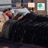 image:imageBedsure GentleSoft Bubble Faux Fur King Size Blanket for Bed Fluffy Fuzzy King Blanket for Winter Soft Cozy Faux Fur Bedding Thick Warm Plush Decor for Bedroom Tiedye Taupe 104x90Black