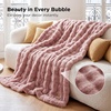 image:imageBedsure GentleSoft Bubble Faux Fur King Size Blanket for Bed Fluffy Fuzzy King Blanket for Winter Soft Cozy Faux Fur Bedding Thick Warm Plush Decor for Bedroom Tiedye Taupe 104x90Dusty Rose