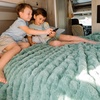image:imageBedsure GentleSoft Bubble Faux Fur King Size Blanket for Bed Fluffy Fuzzy King Blanket for Winter Soft Cozy Faux Fur Bedding Thick Warm Plush Decor for Bedroom Tiedye Taupe 104x90Sage Green