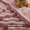 image:imageBedsure GentleSoft Bubble Faux Fur King Size Blanket for Bed Fluffy Fuzzy King Blanket for Winter Soft Cozy Faux Fur Bedding Thick Warm Plush Decor for Bedroom Tiedye Taupe 104x90Dusty Rose