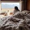 image:imageBedsure GentleSoft Bubble Faux Fur King Size Blanket for Bed Fluffy Fuzzy King Blanket for Winter Soft Cozy Faux Fur Bedding Thick Warm Plush Decor for Bedroom Tiedye Taupe 104x90Tiedye Brown