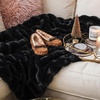 image:imageBedsure GentleSoft Bubble Faux Fur King Size Blanket for Bed Fluffy Fuzzy King Blanket for Winter Soft Cozy Faux Fur Bedding Thick Warm Plush Decor for Bedroom Tiedye Taupe 104x90Black