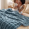 image:imageBedsure GentleSoft Bubble Faux Fur King Size Blanket for Bed Fluffy Fuzzy King Blanket for Winter Soft Cozy Faux Fur Bedding Thick Warm Plush Decor for Bedroom Tiedye Taupe 104x90Greyish Blue