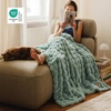 image:imageBedsure GentleSoft Bubble Faux Fur King Size Blanket for Bed Fluffy Fuzzy King Blanket for Winter Soft Cozy Faux Fur Bedding Thick Warm Plush Decor for Bedroom Tiedye Taupe 104x90Sage Green