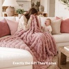 image:imageBedsure GentleSoft Bubble Faux Fur King Size Blanket for Bed Fluffy Fuzzy King Blanket for Winter Soft Cozy Faux Fur Bedding Thick Warm Plush Decor for Bedroom Tiedye Taupe 104x90Dusty Rose