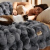 image:imageBedsure GentleSoft Bubble Faux Fur King Size Blanket for Bed Fluffy Fuzzy King Blanket for Winter Soft Cozy Faux Fur Bedding Thick Warm Plush Decor for Bedroom Tiedye Taupe 104x90Tiedye Grey
