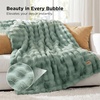 image:imageBedsure GentleSoft Bubble Faux Fur King Size Blanket for Bed Fluffy Fuzzy King Blanket for Winter Soft Cozy Faux Fur Bedding Thick Warm Plush Decor for Bedroom Tiedye Taupe 104x90Sage Green