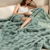 image:imageBedsure GentleSoft Bubble Faux Fur King Size Blanket for Bed Fluffy Fuzzy King Blanket for Winter Soft Cozy Faux Fur Bedding Thick Warm Plush Decor for Bedroom Tiedye Taupe 104x90Sage Green