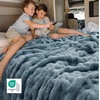 image:imageBedsure GentleSoft Bubble Faux Fur King Size Blanket for Bed Fluffy Fuzzy King Blanket for Winter Soft Cozy Faux Fur Bedding Thick Warm Plush Decor for Bedroom Tiedye Taupe 104x90Greyish Blue