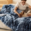 image:imageBedsure GentleSoft Bubble Faux Fur King Size Blanket for Bed Fluffy Fuzzy King Blanket for Winter Soft Cozy Faux Fur Bedding Thick Warm Plush Decor for Bedroom Tiedye Taupe 104x90Tiedye Blue