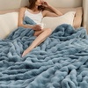 image:imageBedsure GentleSoft Bubble Faux Fur King Size Blanket for Bed Fluffy Fuzzy King Blanket for Winter Soft Cozy Faux Fur Bedding Thick Warm Plush Decor for Bedroom Tiedye Taupe 104x90Greyish Blue