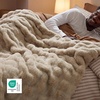 image:imageBedsure GentleSoft Bubble Faux Fur King Size Blanket for Bed Fluffy Fuzzy King Blanket for Winter Soft Cozy Faux Fur Bedding Thick Warm Plush Decor for Bedroom Tiedye Taupe 104x90Beige