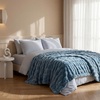 image:imageBedsure GentleSoft Bubble Faux Fur King Size Blanket for Bed Fluffy Fuzzy King Blanket for Winter Soft Cozy Faux Fur Bedding Thick Warm Plush Decor for Bedroom Tiedye Taupe 104x90Greyish Blue