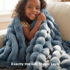 image:imageBedsure GentleSoft Bubble Faux Fur King Size Blanket for Bed Fluffy Fuzzy King Blanket for Winter Soft Cozy Faux Fur Bedding Thick Warm Plush Decor for Bedroom Tiedye Taupe 104x90Greyish Blue