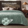 image:imageBedsure GentleSoft Bubble Faux Fur King Size Blanket for Bed Fluffy Fuzzy King Blanket for Winter Soft Cozy Faux Fur Bedding Thick Warm Plush Decor for Bedroom Tiedye Taupe 104x90Sage Green