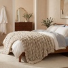 image:imageBedsure GentleSoft Bubble Faux Fur King Size Blanket for Bed Fluffy Fuzzy King Blanket for Winter Soft Cozy Faux Fur Bedding Thick Warm Plush Decor for Bedroom Tiedye Taupe 104x90Beige