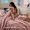 image:imageBedsure GentleSoft Bubble Faux Fur King Size Blanket for Bed Fluffy Fuzzy King Blanket for Winter Soft Cozy Faux Fur Bedding Thick Warm Plush Decor for Bedroom Tiedye Taupe 104x90Dusty Rose