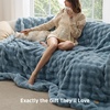 image:imageBedsure GentleSoft Bubble Faux Fur King Size Blanket for Bed Fluffy Fuzzy King Blanket for Winter Soft Cozy Faux Fur Bedding Thick Warm Plush Decor for Bedroom Tiedye Taupe 104x90Greyish Blue