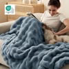 image:imageBedsure GentleSoft Bubble Faux Fur King Size Blanket for Bed Fluffy Fuzzy King Blanket for Winter Soft Cozy Faux Fur Bedding Thick Warm Plush Decor for Bedroom Tiedye Taupe 104x90Greyish Blue