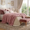 image:imageBedsure GentleSoft Bubble Faux Fur King Size Blanket for Bed Fluffy Fuzzy King Blanket for Winter Soft Cozy Faux Fur Bedding Thick Warm Plush Decor for Bedroom Tiedye Taupe 104x90Dusty Rose