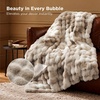 image:imageBedsure GentleSoft Bubble Faux Fur King Size Blanket for Bed Fluffy Fuzzy King Blanket for Winter Soft Cozy Faux Fur Bedding Thick Warm Plush Decor for Bedroom Tiedye Taupe 104x90Tiedye Taupe