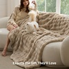 image:imageBedsure GentleSoft Bubble Faux Fur King Size Blanket for Bed Fluffy Fuzzy King Blanket for Winter Soft Cozy Faux Fur Bedding Thick Warm Plush Decor for Bedroom Tiedye Taupe 104x90Beige