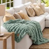 image:imageBedsure GentleSoft Bubble Faux Fur King Size Blanket for Bed Fluffy Fuzzy King Blanket for Winter Soft Cozy Faux Fur Bedding Thick Warm Plush Decor for Bedroom Tiedye Taupe 104x90Sage Green