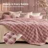 image:imageBedsure GentleSoft Bubble Faux Fur King Size Blanket for Bed Fluffy Fuzzy King Blanket for Winter Soft Cozy Faux Fur Bedding Thick Warm Plush Decor for Bedroom Tiedye Taupe 104x90Dusty Rose